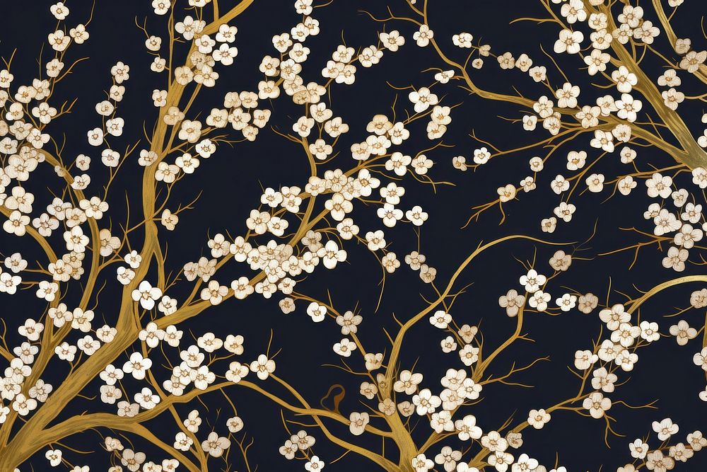 Traditional japanese pattern wallpaper blossom flower.