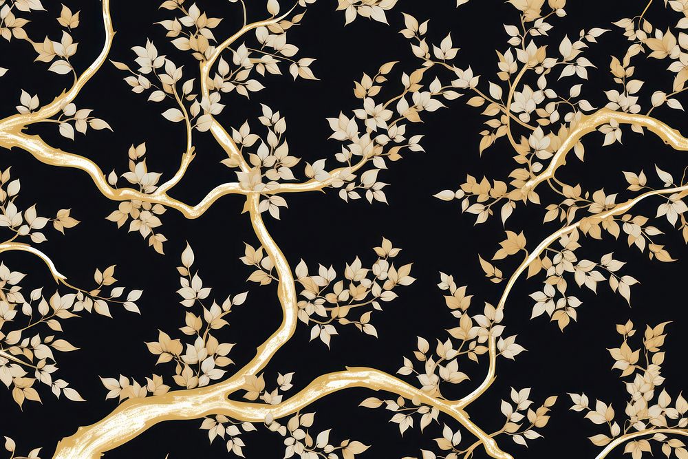 Traditional japanese pattern wallpaper tree leaf.