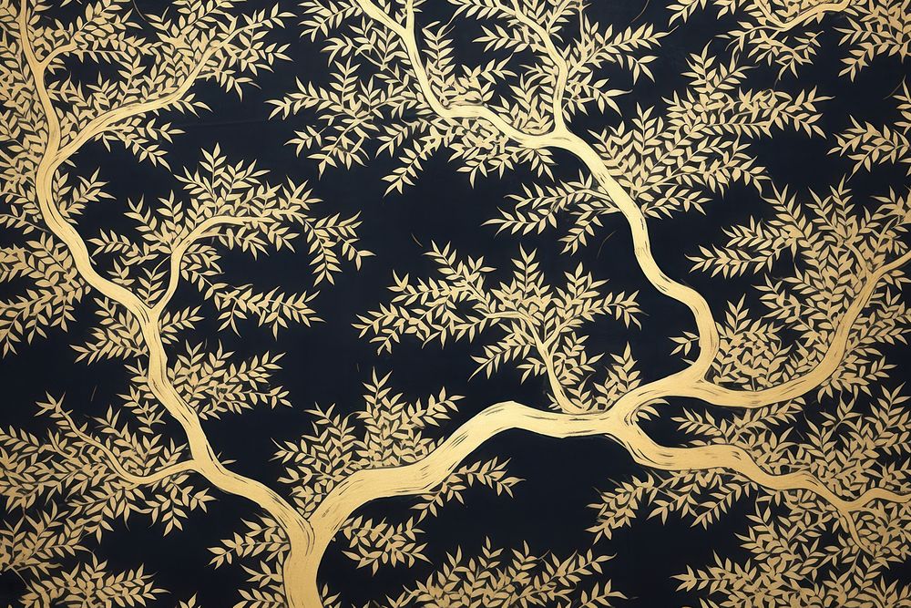 Traditional japanese pattern wallpaper nature tree.