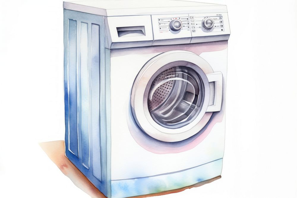 Washing machine appliance dryer white background.