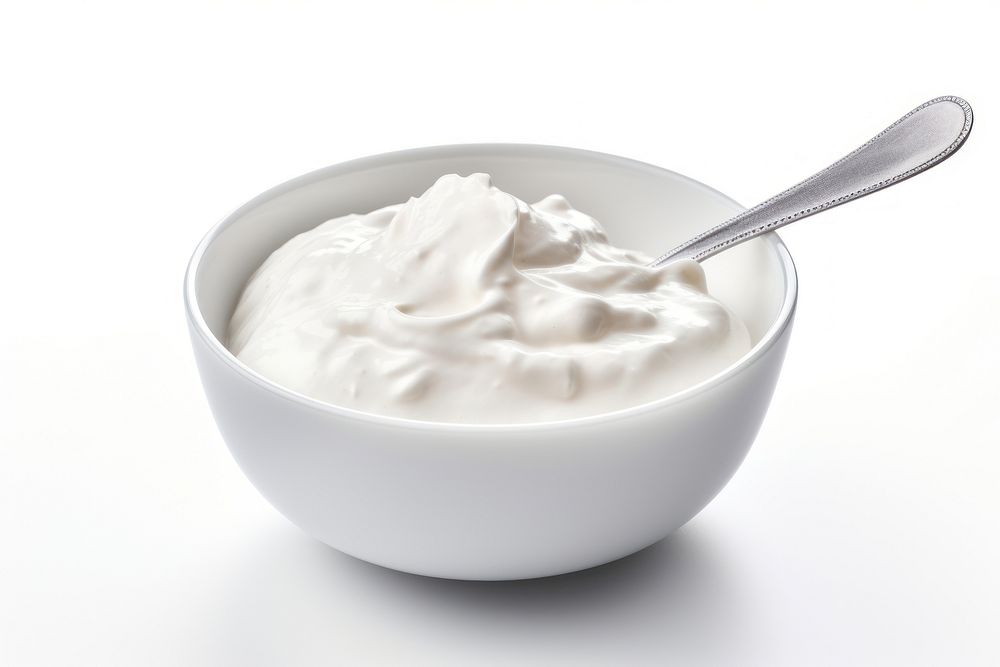 Yogurt in a bowl dessert cream white. AI generated Image by rawpixel.