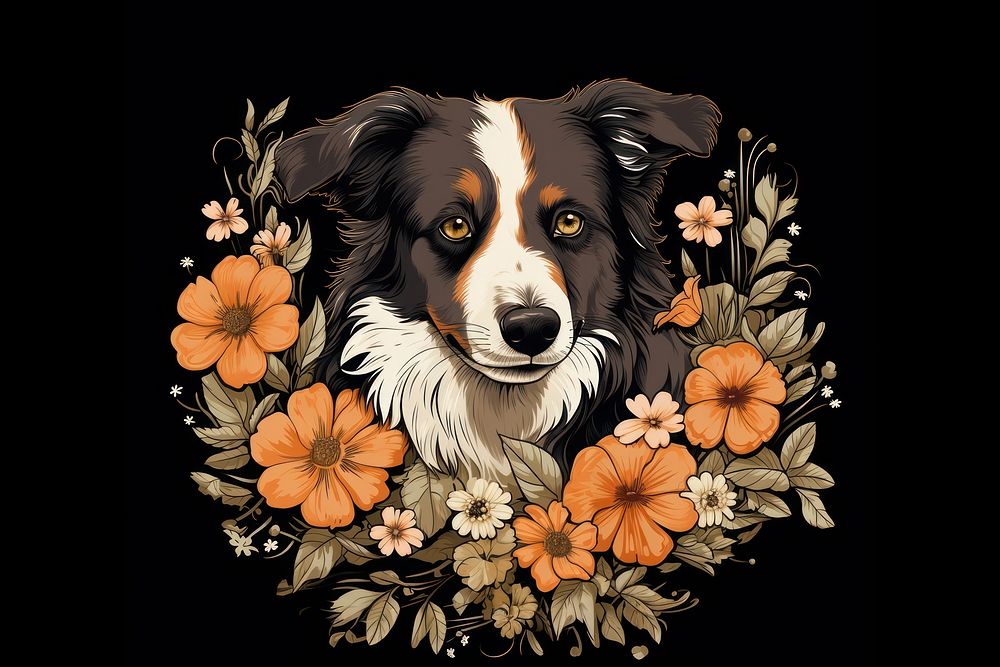 Collie art graphics painting.