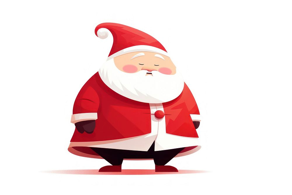 Chubby santa claus white background celebration decoration. AI generated Image by rawpixel.