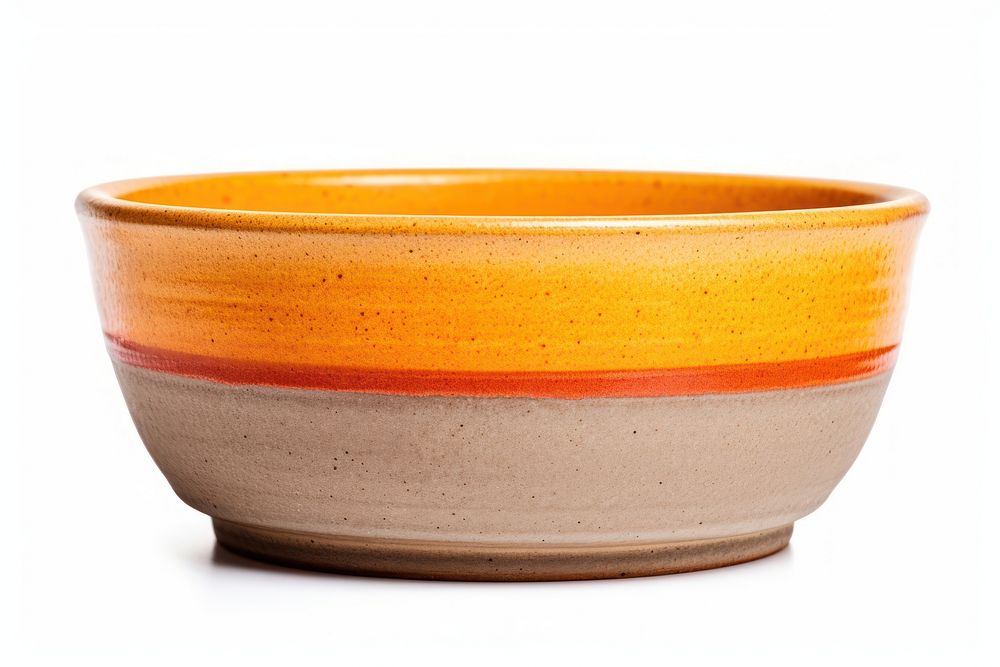 Pottery two tone colored bowl pottery tin soup bowl.