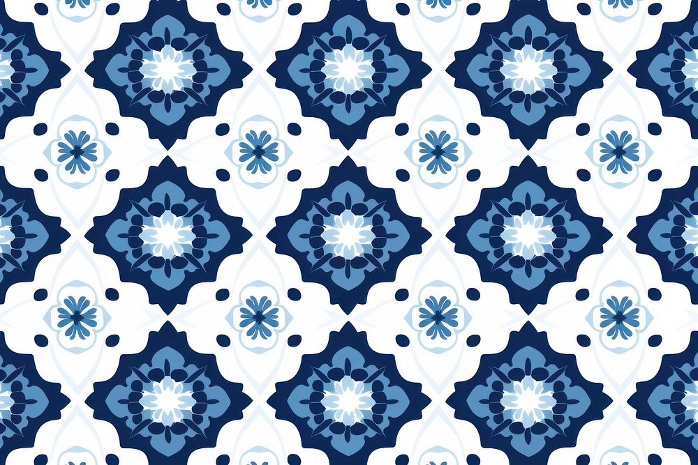 Tile pattern of geometric patern backgrounds white blue.