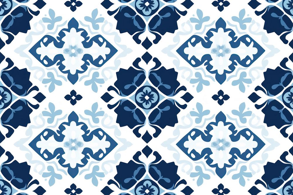 Tile pattern of geometric patern backgrounds blue art.