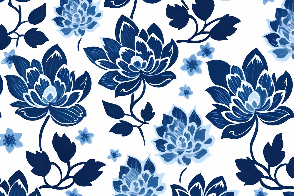 Tile pattern of lotus flower backgrounds porcelain white.