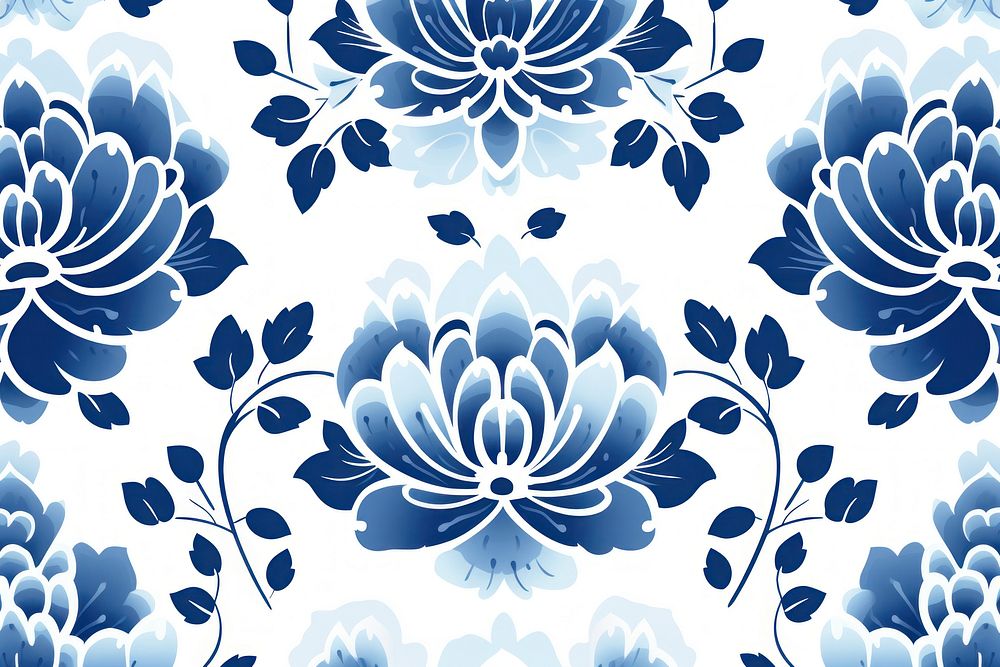 Tile pattern of lotus flower backgrounds porcelain white.