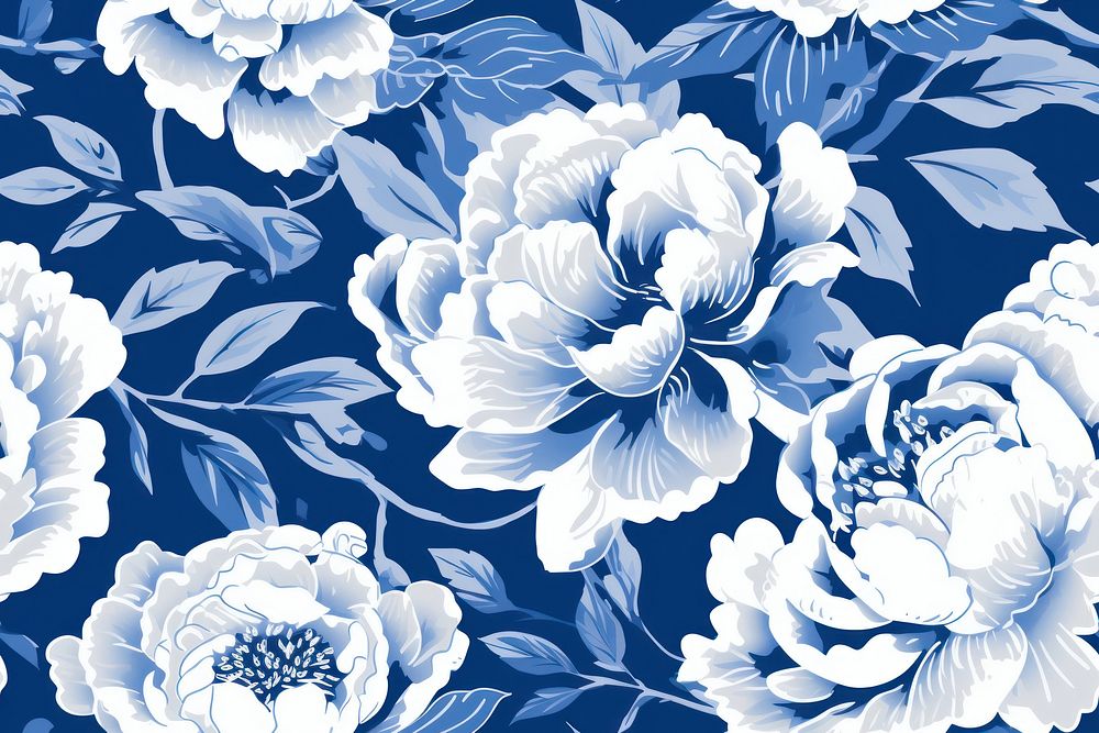 Tile pattern of peony patern backgrounds porcelain nature.