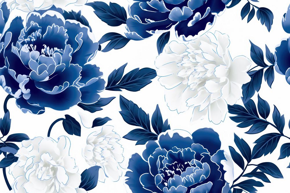 Tile pattern of peony patern backgrounds porcelain flower.