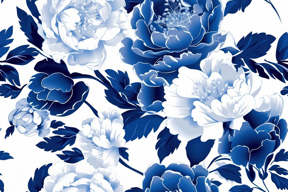 Tile pattern of peony patern backgrounds porcelain nature.