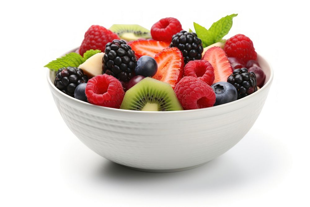 Acai bowl strawberry raspberry blueberry. AI generated Image by rawpixel.