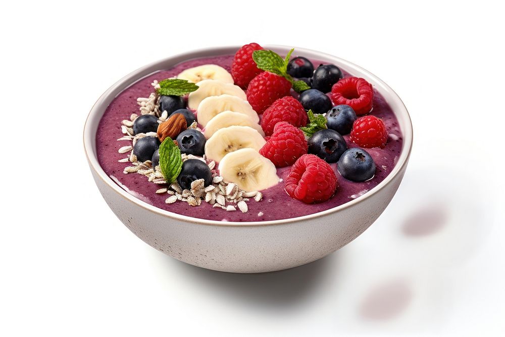 Acai bowl blueberry raspberry fruit. AI generated Image by rawpixel.