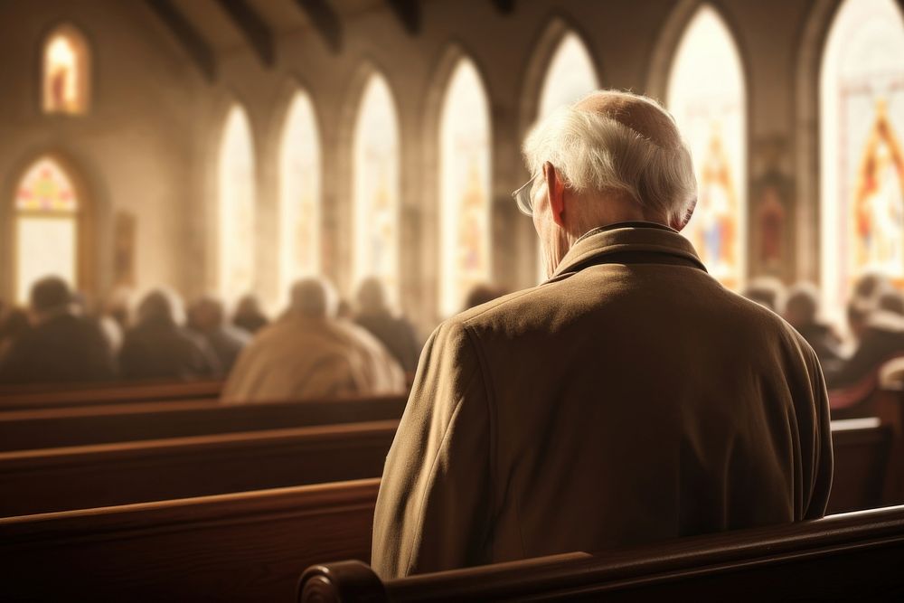 Photography of elderly people architecture building church.