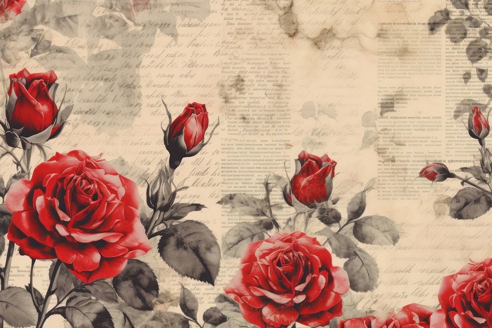 Red roses backgrounds pattern flower.