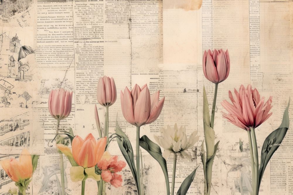 Tulip flower plant paper.