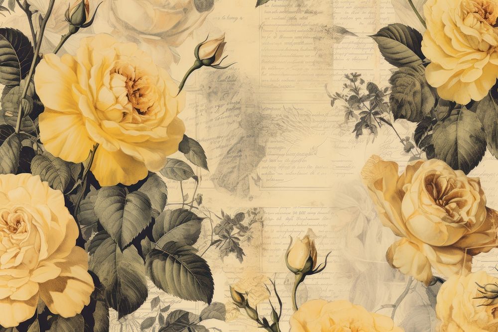 Yellow roses backgrounds pattern flower.