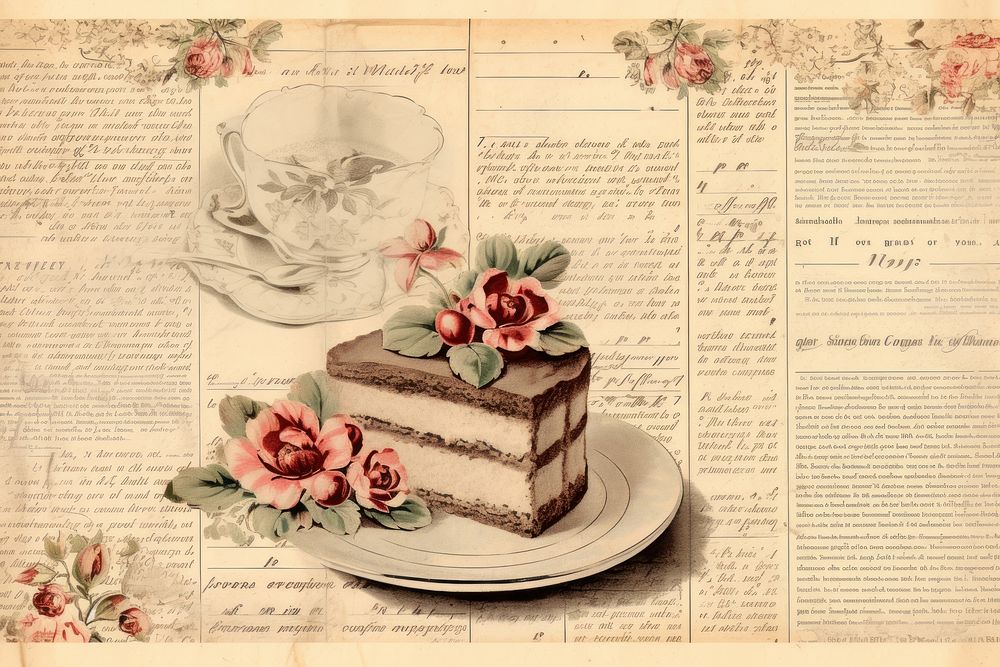 Cake dessert paper text.