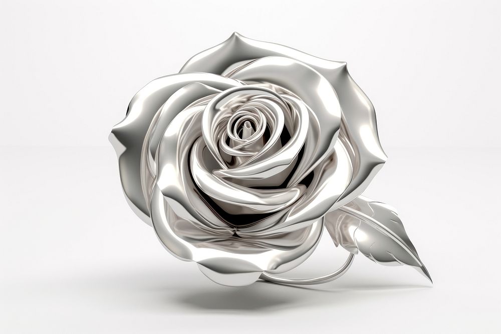 Rose jewelry flower silver.