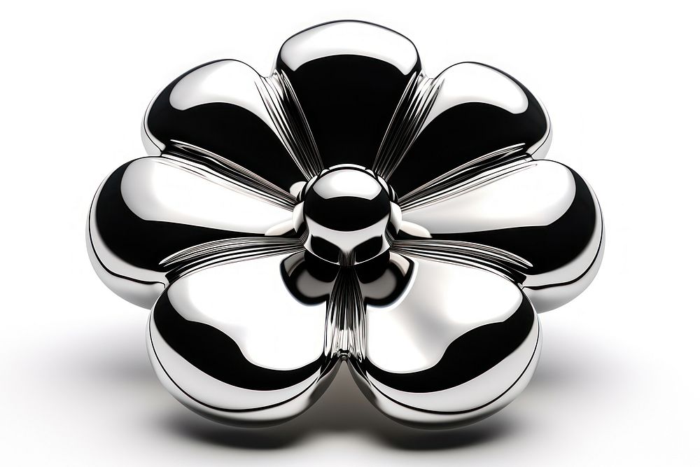 Jewelry brooch silver flower.