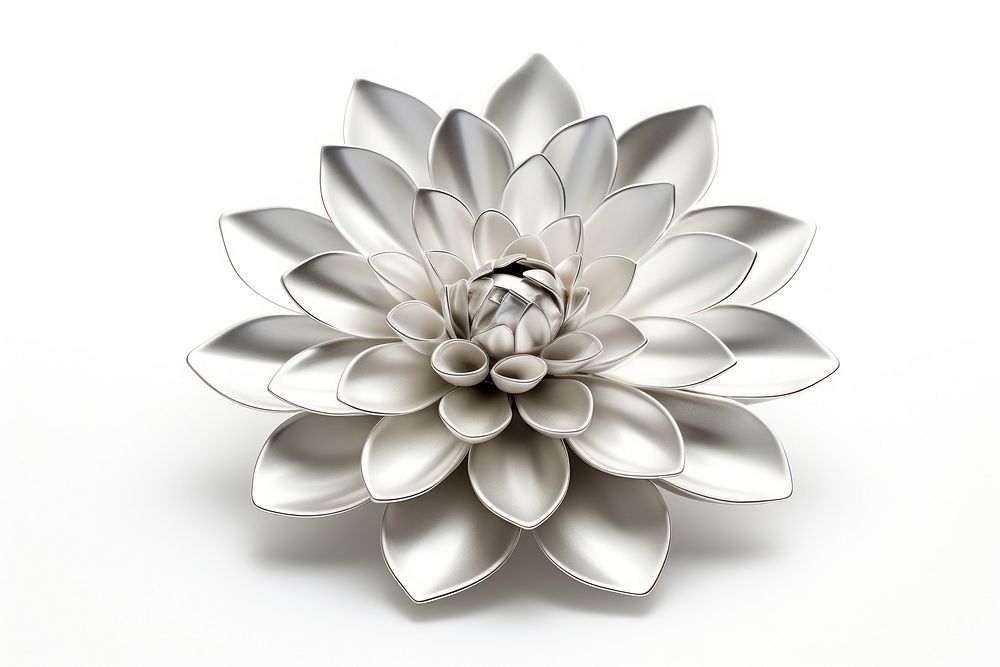 Dahlia jewelry flower silver.