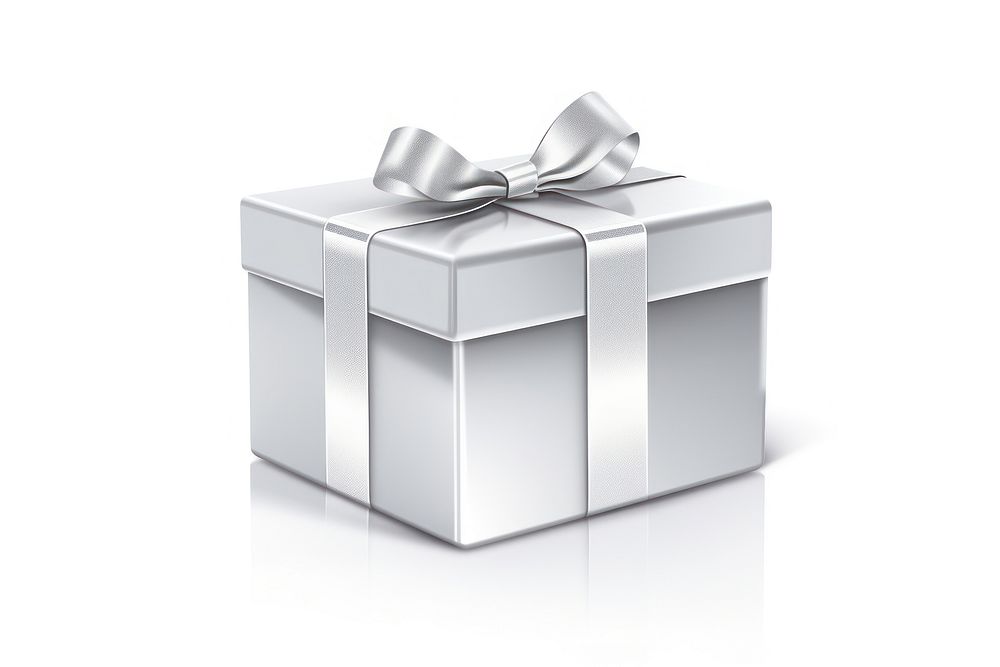 Gift box silver shiny.