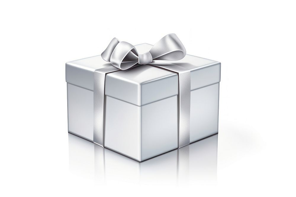 Gift box silver shiny.
