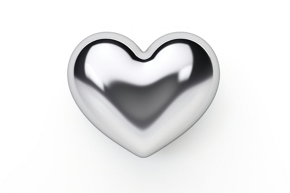 Heart silver shiny shape.
