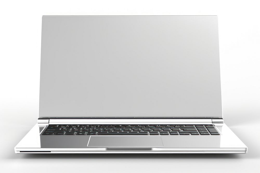 Laptop computer white background electronics.