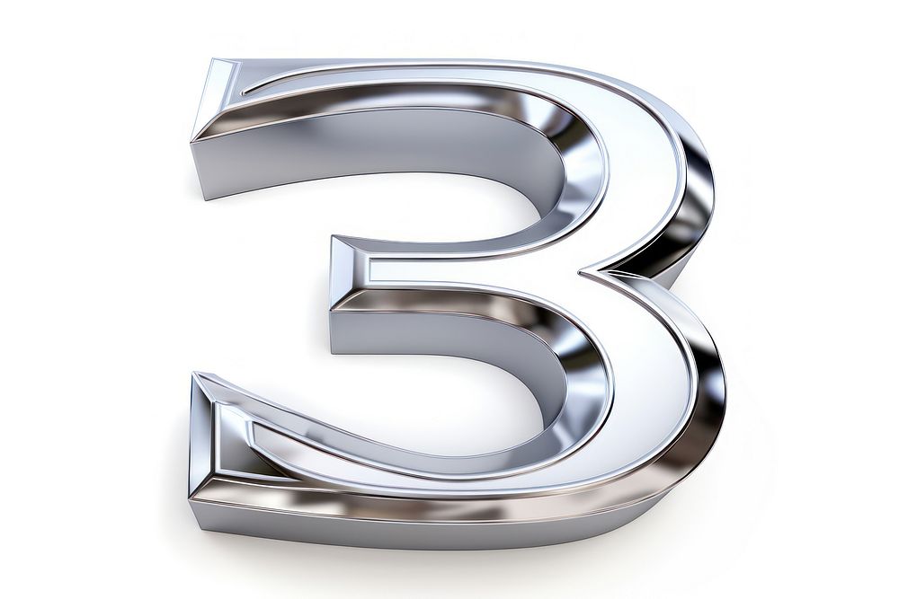 Number silver shape text.
