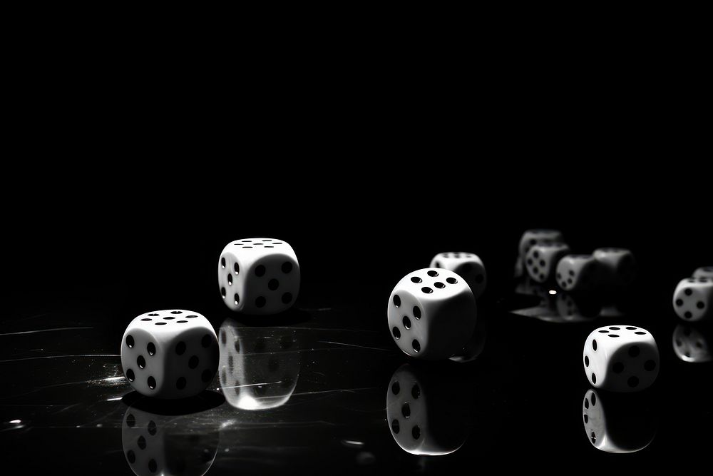 Photography dice game monochrome black.