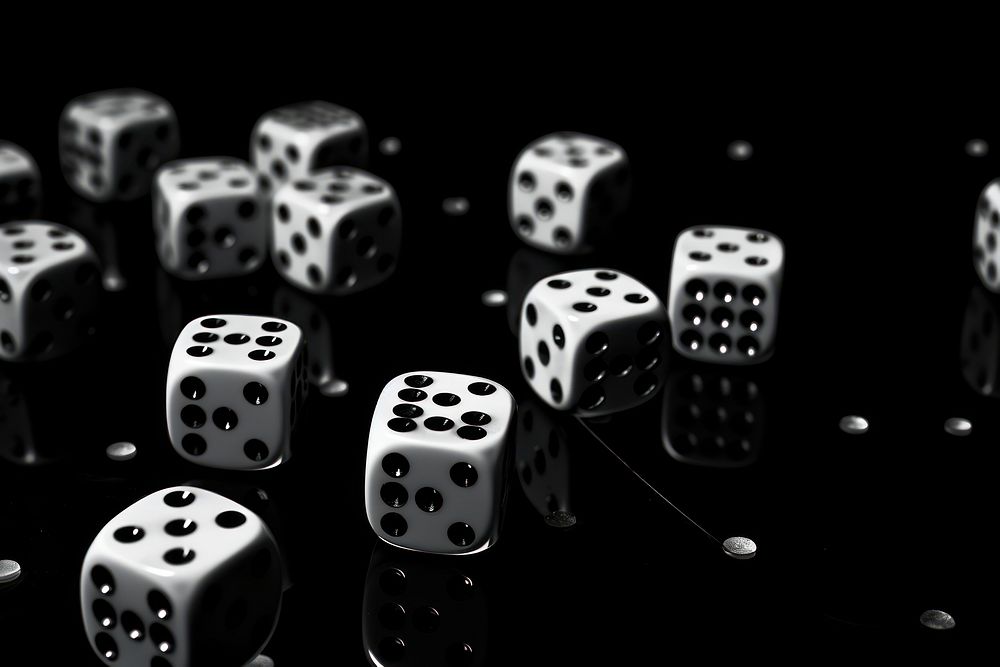 Photography dice game monochrome black.