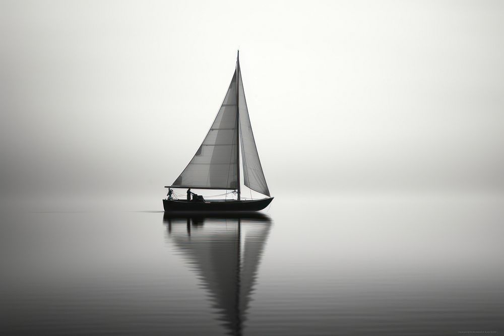 Photography sailing boat watercraft monochrome sailboat.