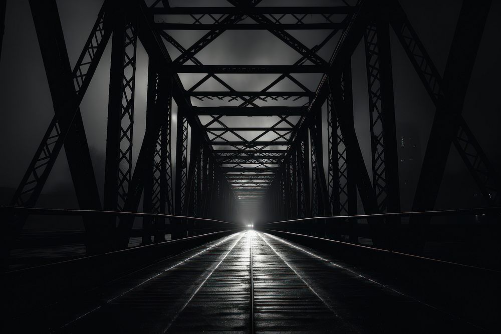 Photography twilight monochrome bridge black.