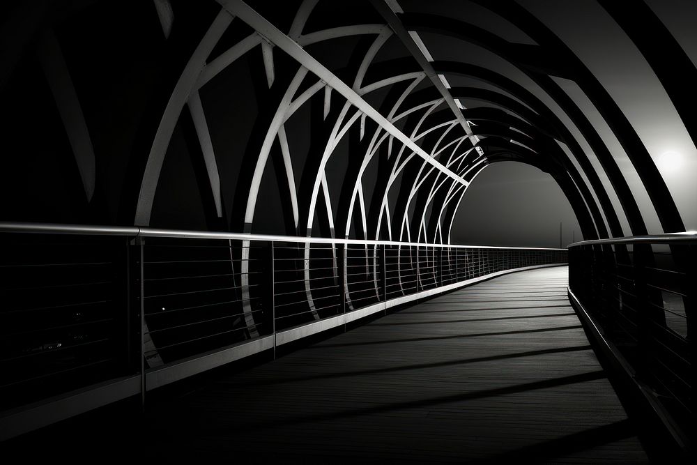 Photography twilight architecture monochrome bridge.