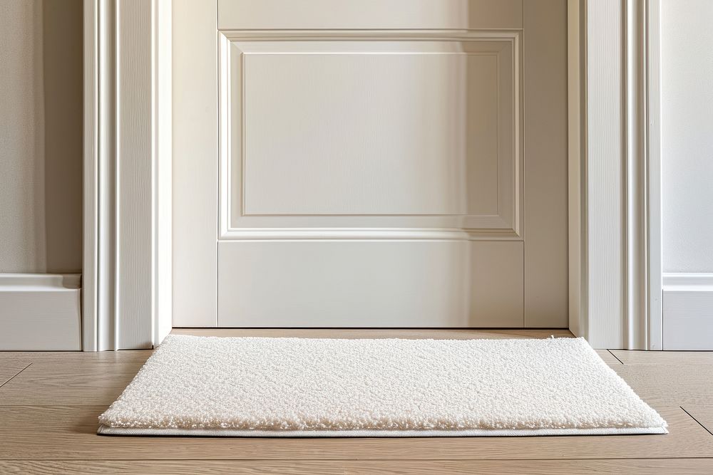 Door mat  white rug architecture.
