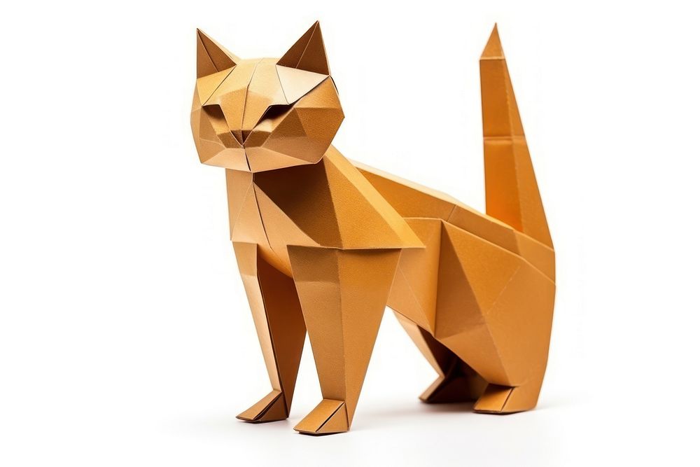 Cat cardboard origami mammal.