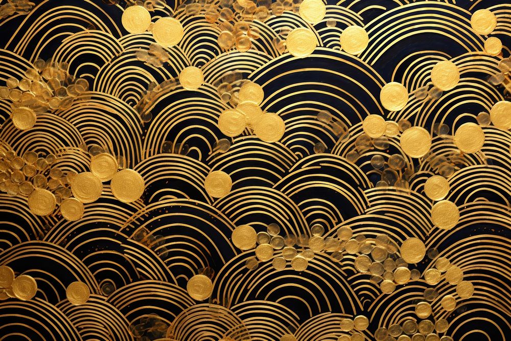 Circle pattern gold wallpaper backgrounds.