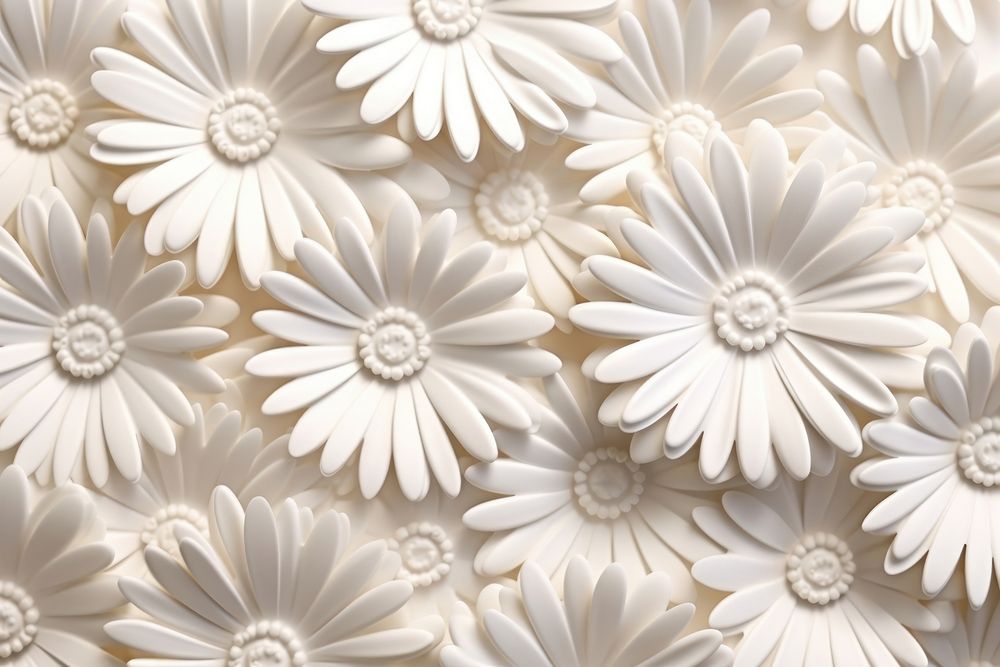 Daisy bas relief pattern wallpaper flower petal.