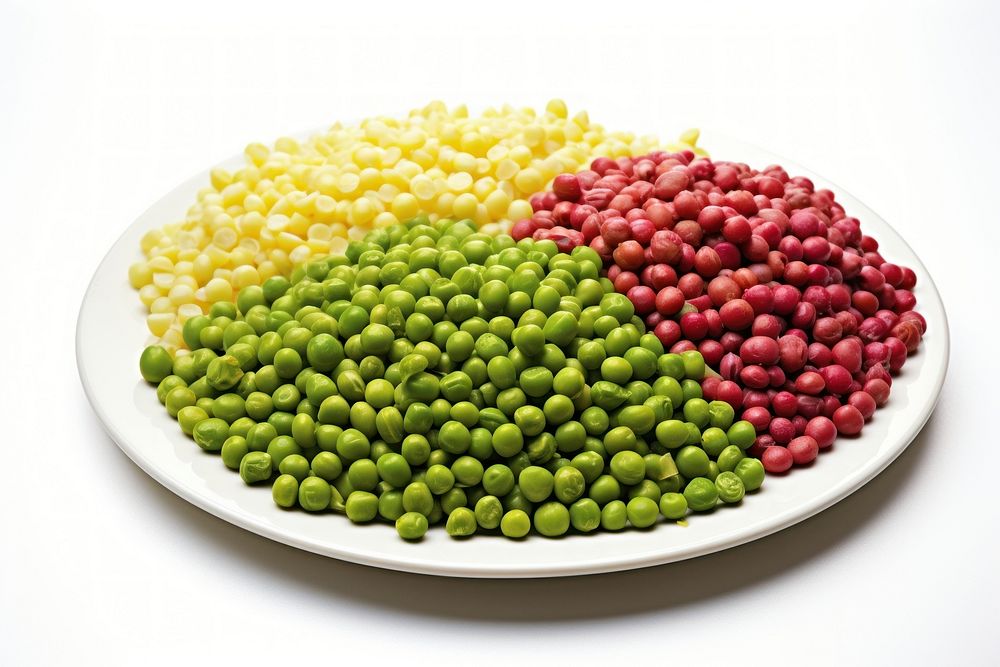 Different types of peas on a plate vegetable plant food. AI generated Image by rawpixel.