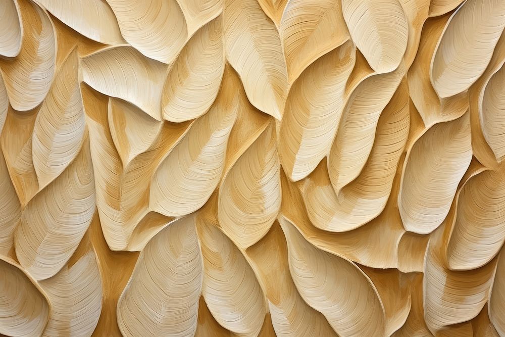Dried banana leaf bas relief pattern nature wood wall.