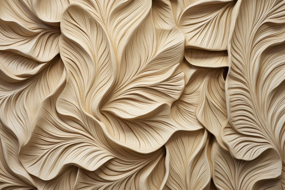 Dried banana leaf bas relief pattern art wood backgrounds.