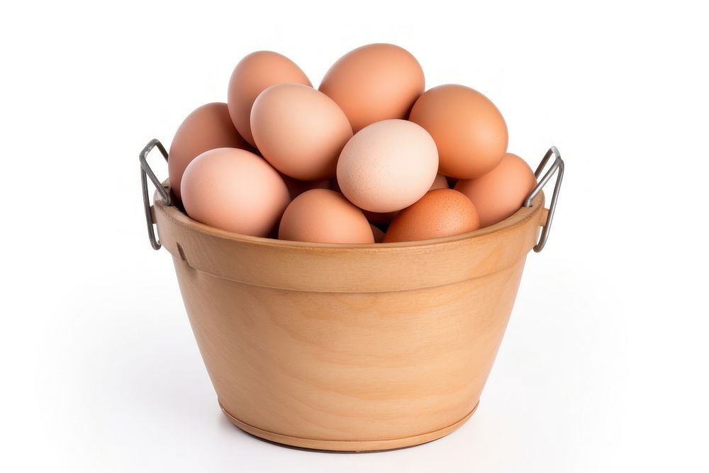 Eggs in a bucket food white background ingredient. AI generated Image by rawpixel.