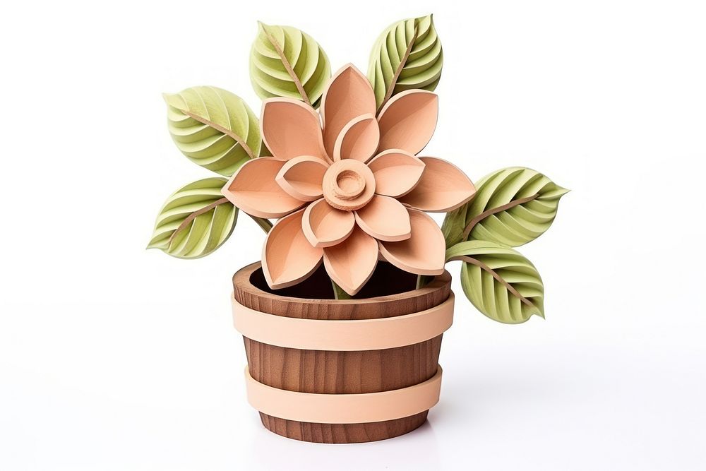 Flower pot craft plant leaf.