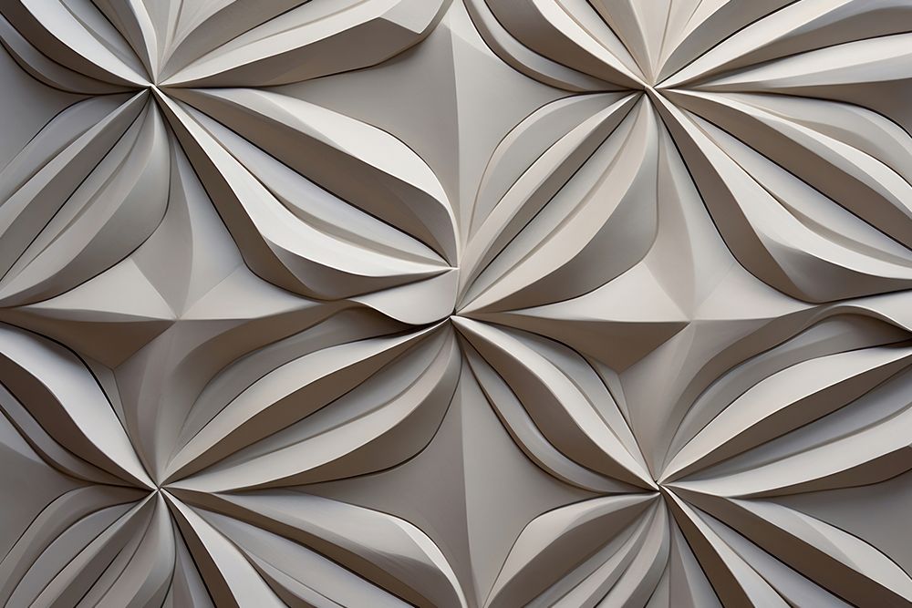 Geometric bas relief pattern wall art transportation.