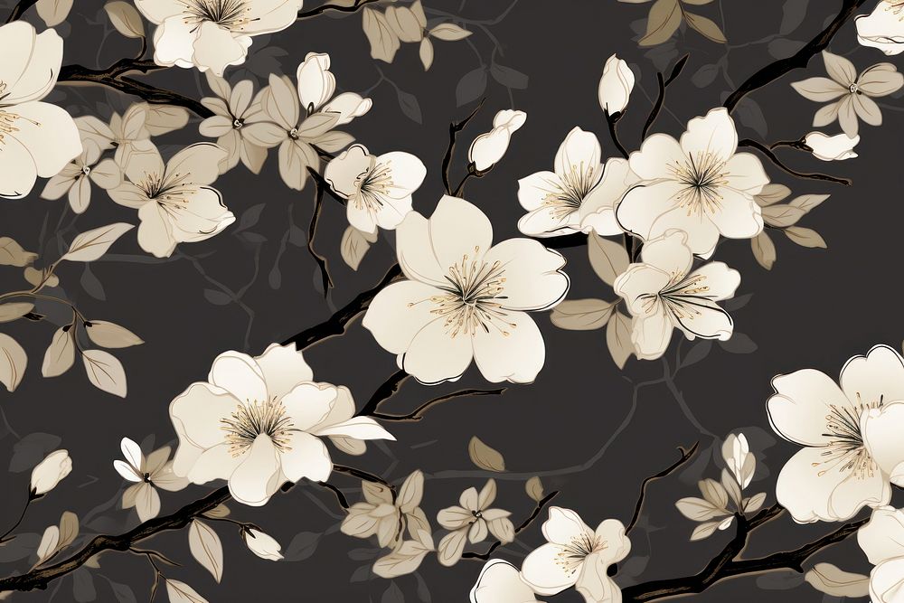 Geopmetric pattern blossom flower wallpaper.