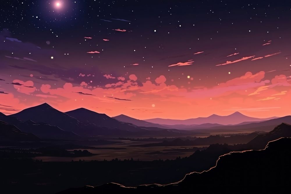 Illustration comet landscape mountain outdoors.