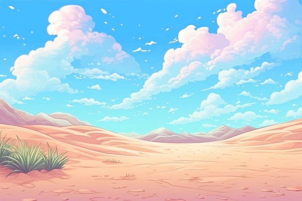Illustration sand dunes landscape backgrounds outdoors.