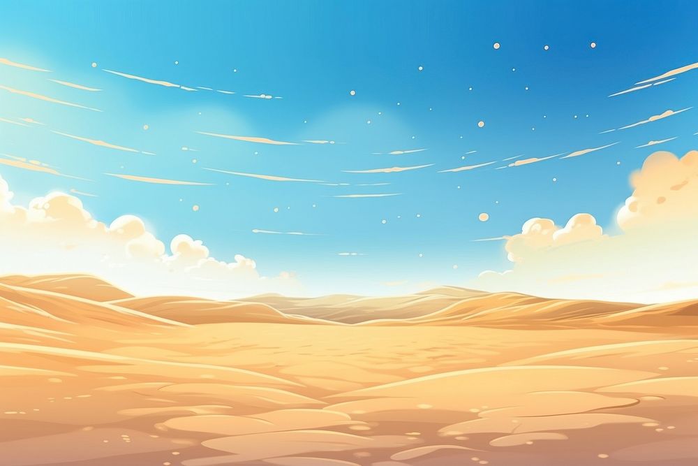Illustration sand dunes landscape backgrounds sunlight.