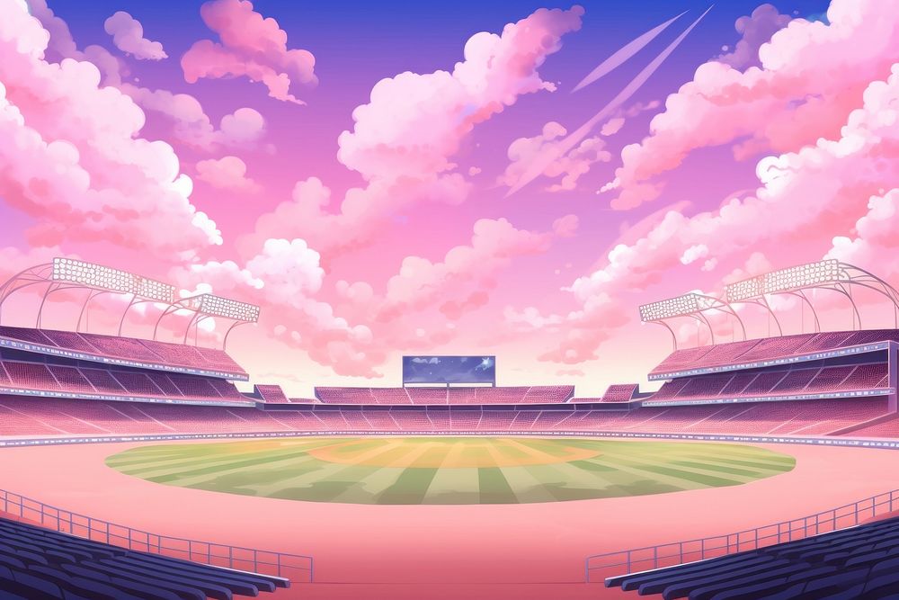 Illustration stadium landscape sports sky.